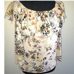 Jeans by Buffalo Size M Women's Multicolor Floral Off Shoulder Blouse Shirt